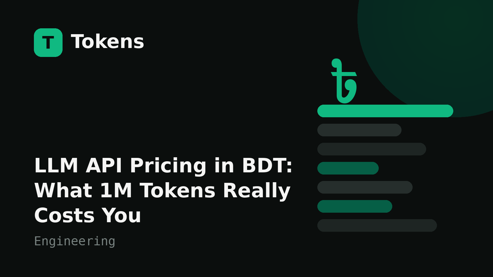 LLM API Pricing in BDT: What 1M Tokens Really Costs You